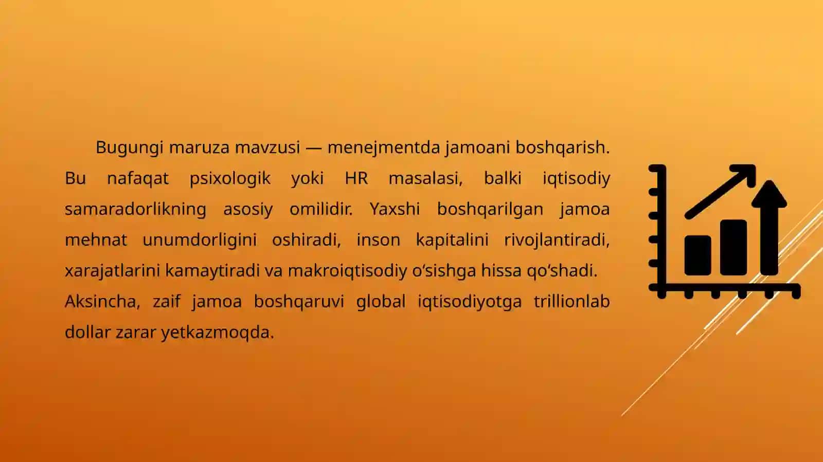 Menejmentda komandani (jamoani) boshqarish. 2