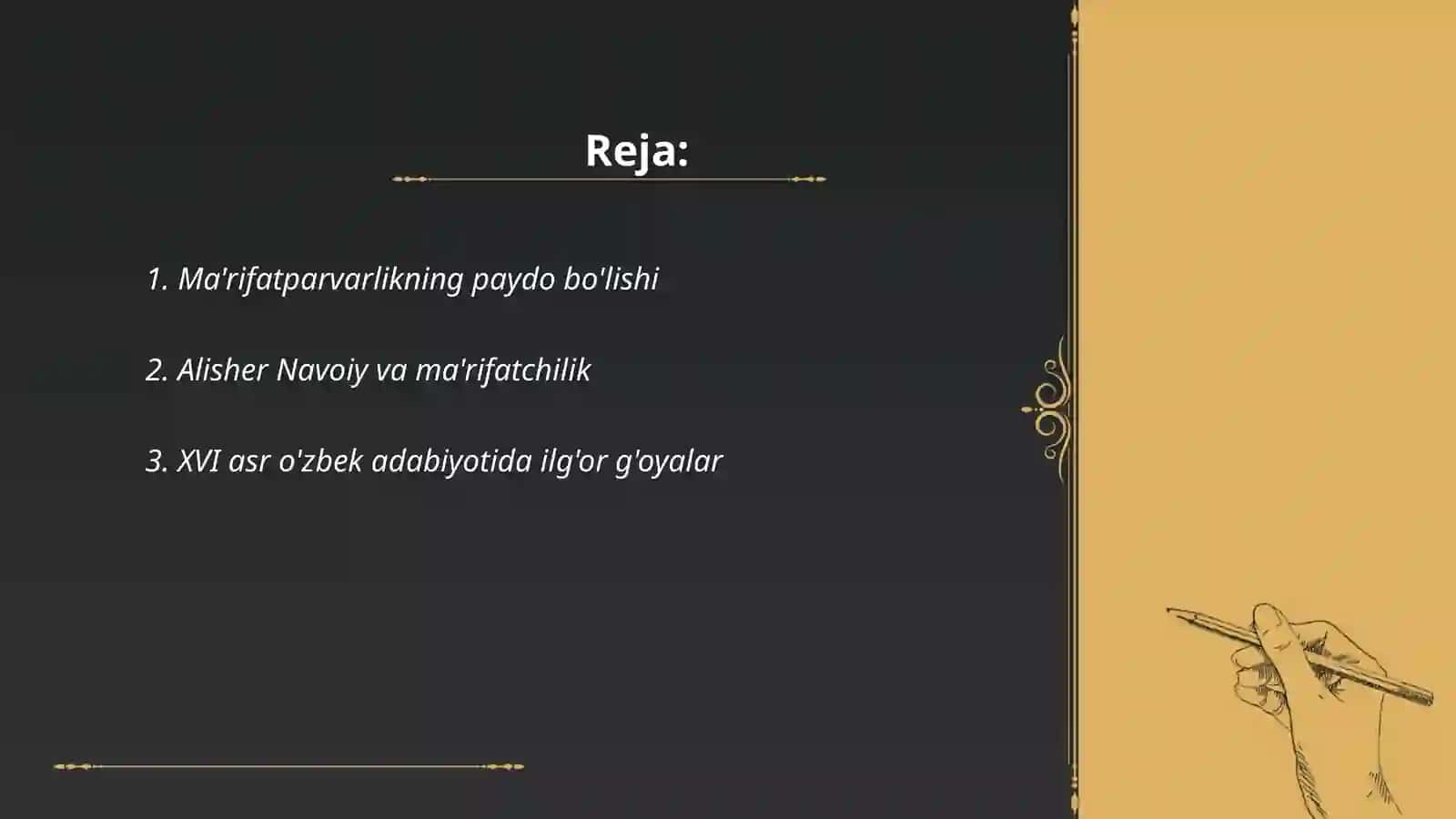XVI-XVII asrlar o'zbek adabiyotida ma'rifatchilik 2