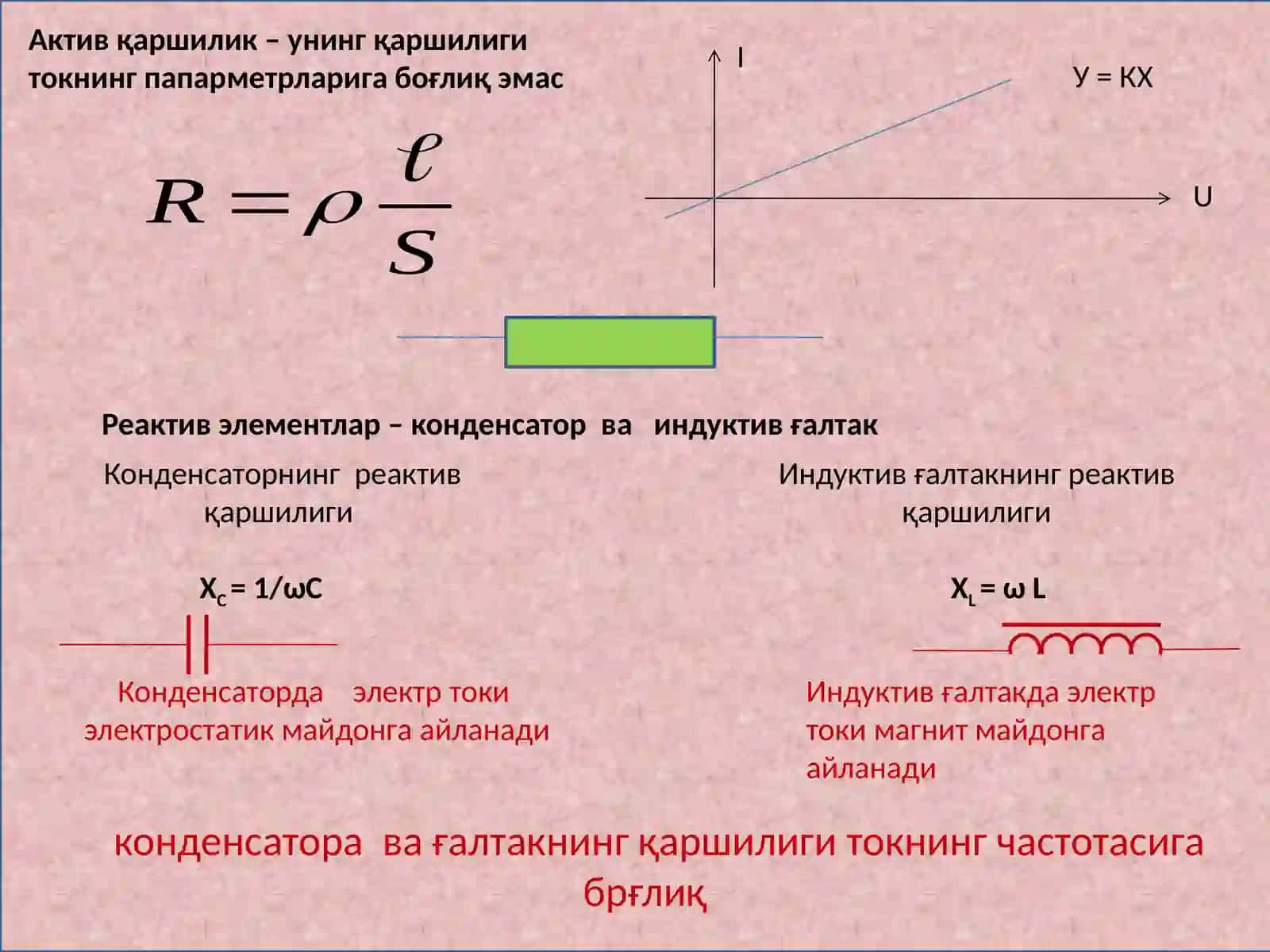 Реактив элементли ўзгарувчан ток занжирлари 2