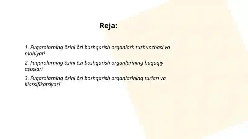 Fuqarolarning õzini õzi boshqarish organlari 2