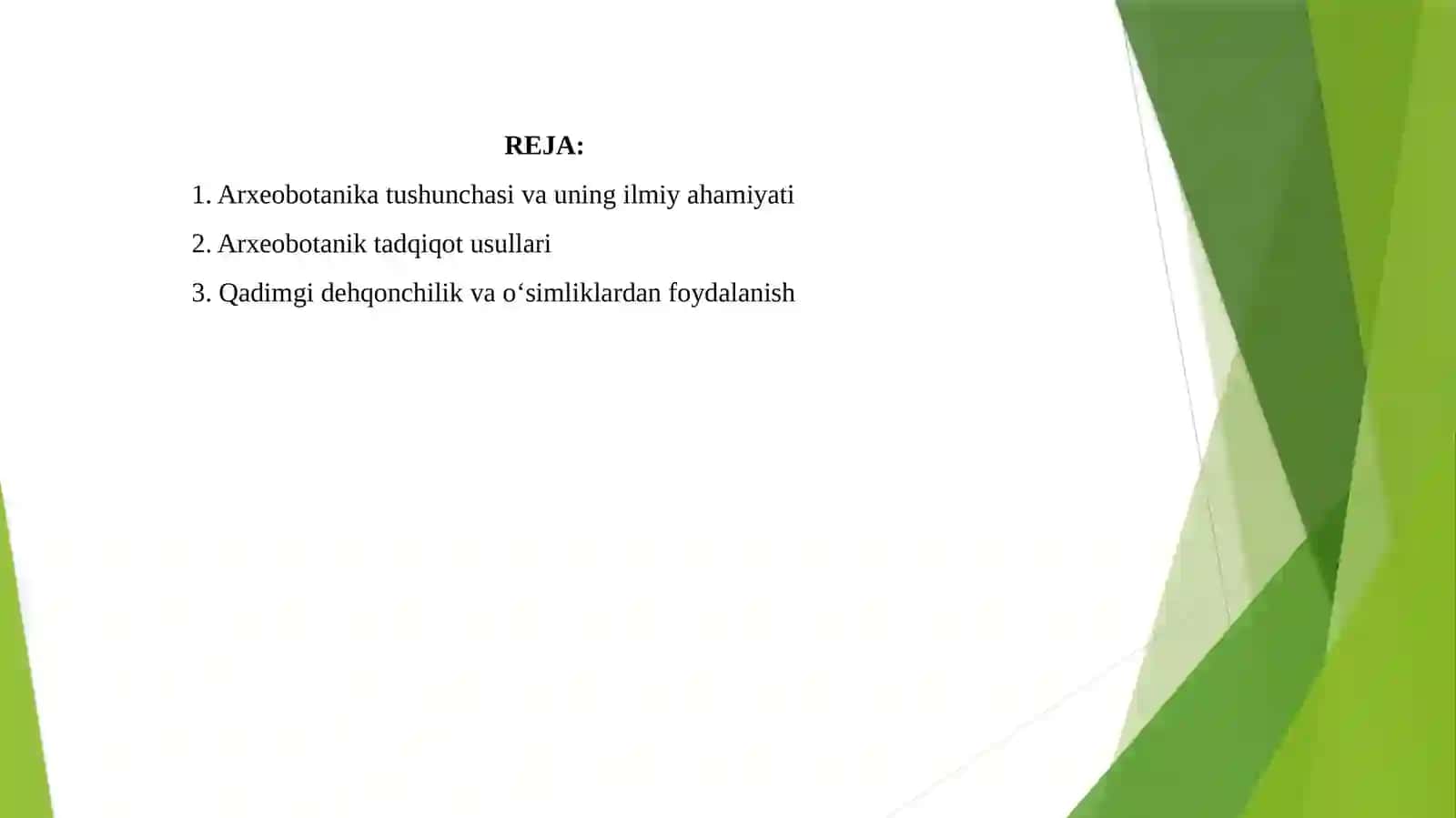 ARXEOLOGIK TADQIQOTLARDA ARXEOBOTANIKA 2