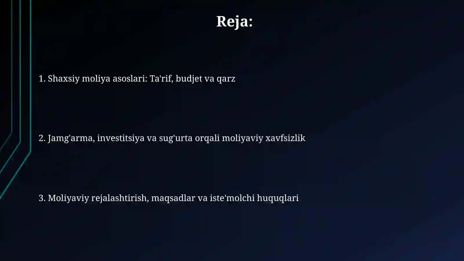 Personal moliyaning funksiyalari va tamoyillari 2