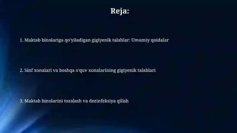 Maktab binosiga qoʻyilgan gigienik talablar 2