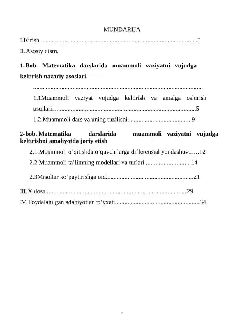 Matematika O’qitish Metodikasi 2