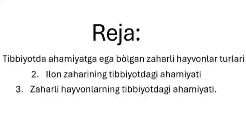 Zaharli Hayvonlar Tibbiyoti 2