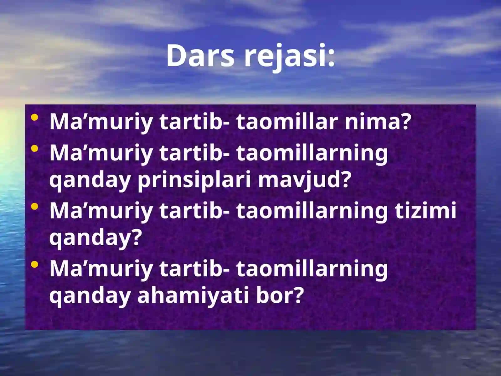 Ma’muriy tartib-taomillar 2