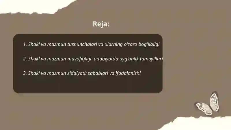 Shakl va mazmun 2