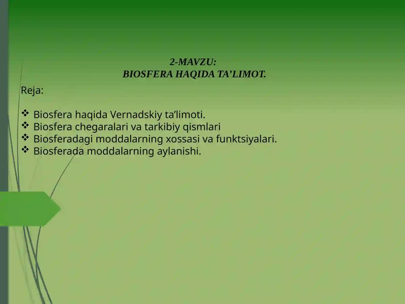 BIOSFERA HAQIDA TA’LIMOT 2