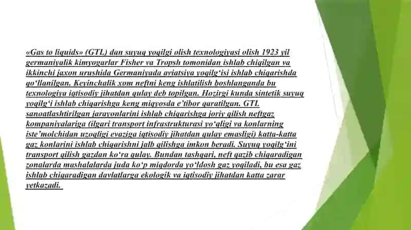 GTL texnologiyasi 2