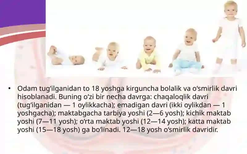 Bolaning o‘smirlik davri 2
