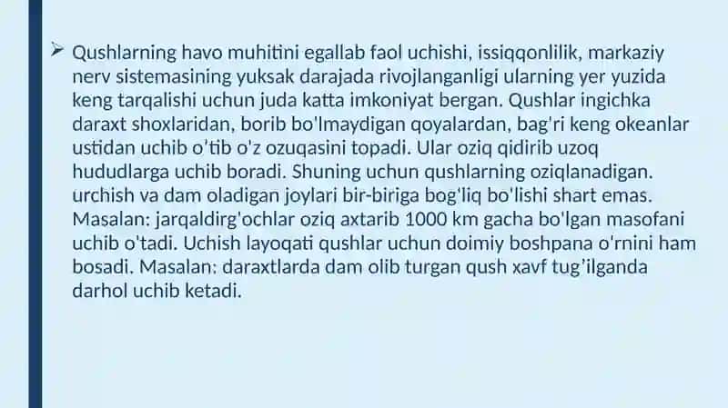 Qushlarning biologiyasi, kelib chiqishi va evolyutsiyasi 2
