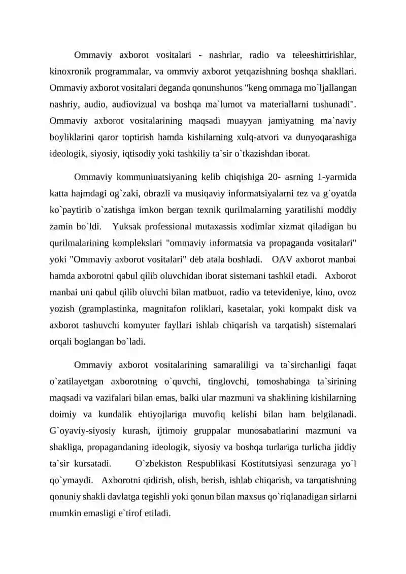 Ommaviy axborot vositalari 2