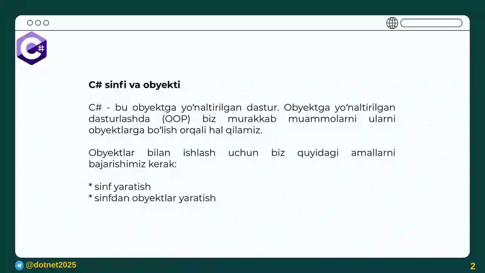 How to create a class and its variables (instance and class variables) 2