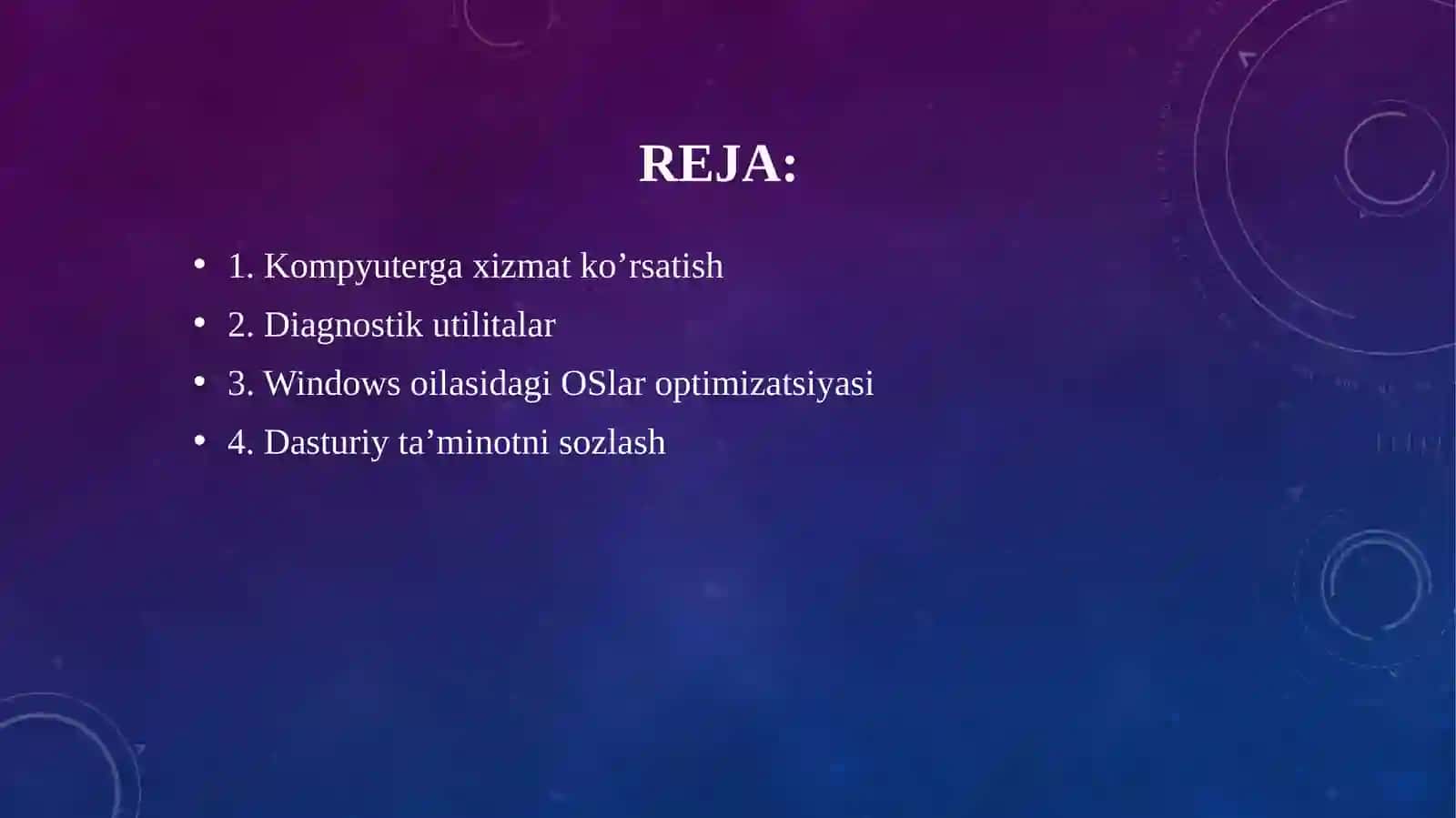 Kompyuter gaxizmat ko'rsatish 2