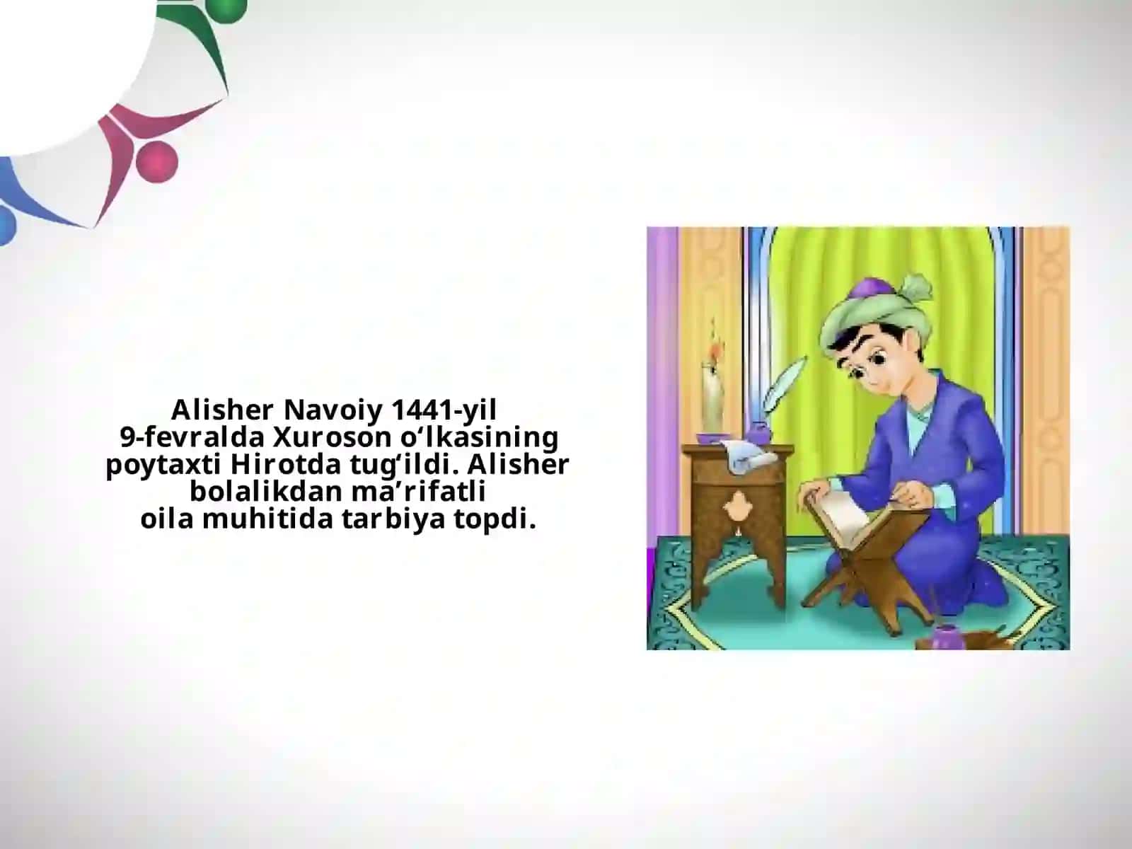 7-sinf Adabiyot fanidan Alisher Navoiy hayoti va ijodi dars taqdimoti 2