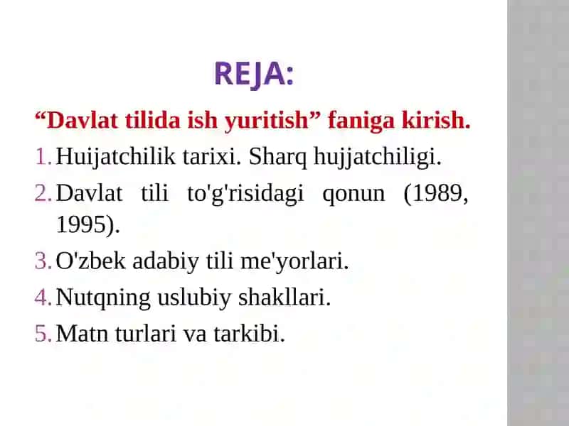 O'ZBEKISTONDA HUJJATCHILIK TARIXI 2