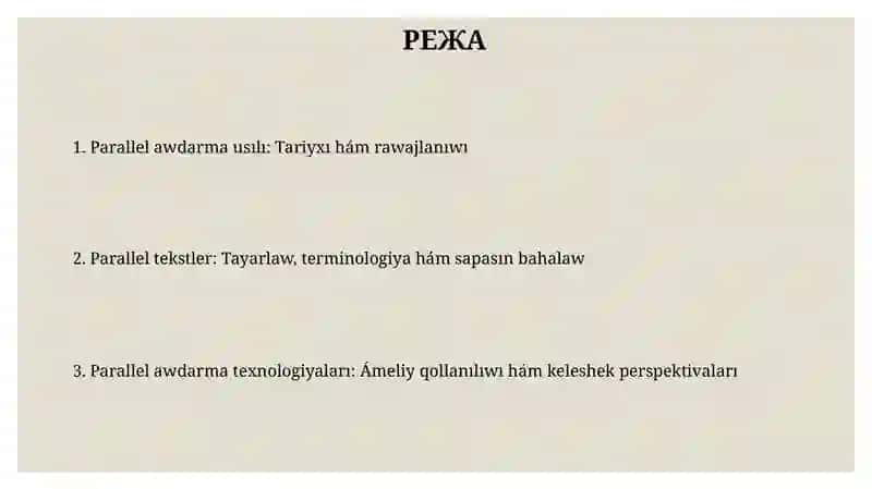 Tegisliktin' parallel ha'reket usili 2