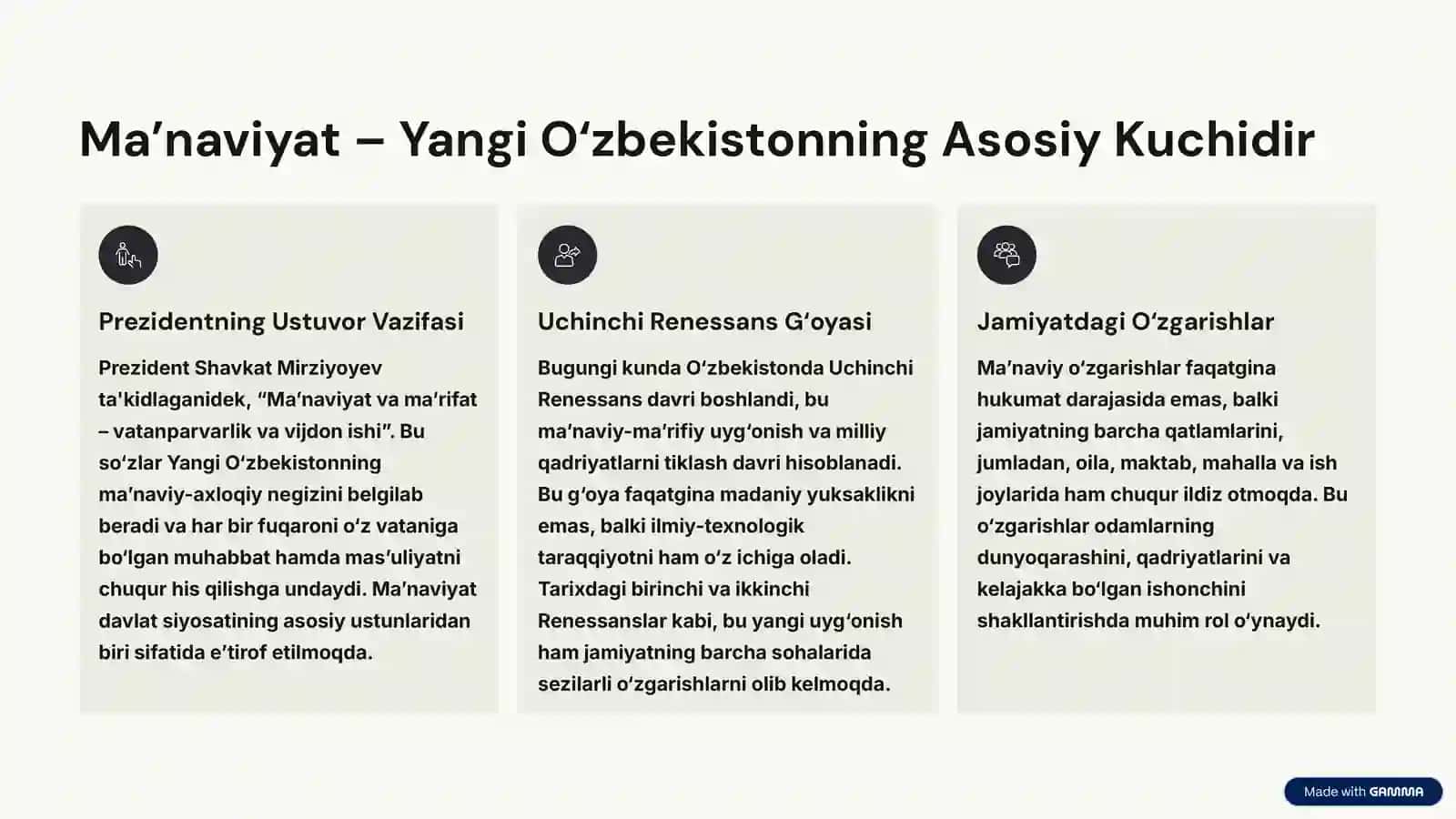 Yangi O‘zbekistonda Ma’naviy O‘zgarishlar: Uchinchi Renessans Yo‘lida 2