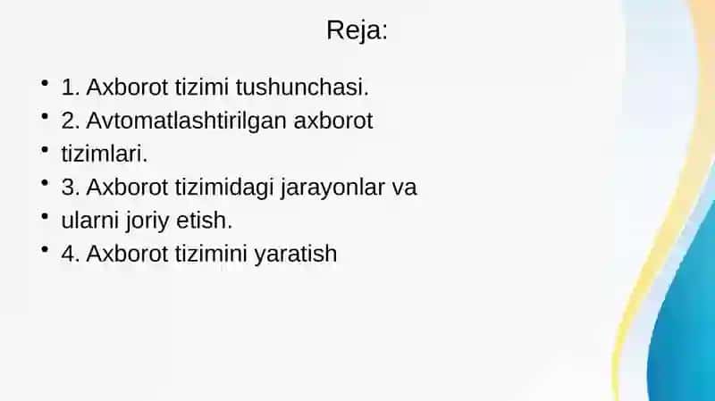 Axborot tizimlarining tasnifi 2