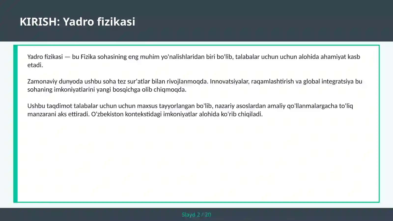 Yadro Fizikasi 2