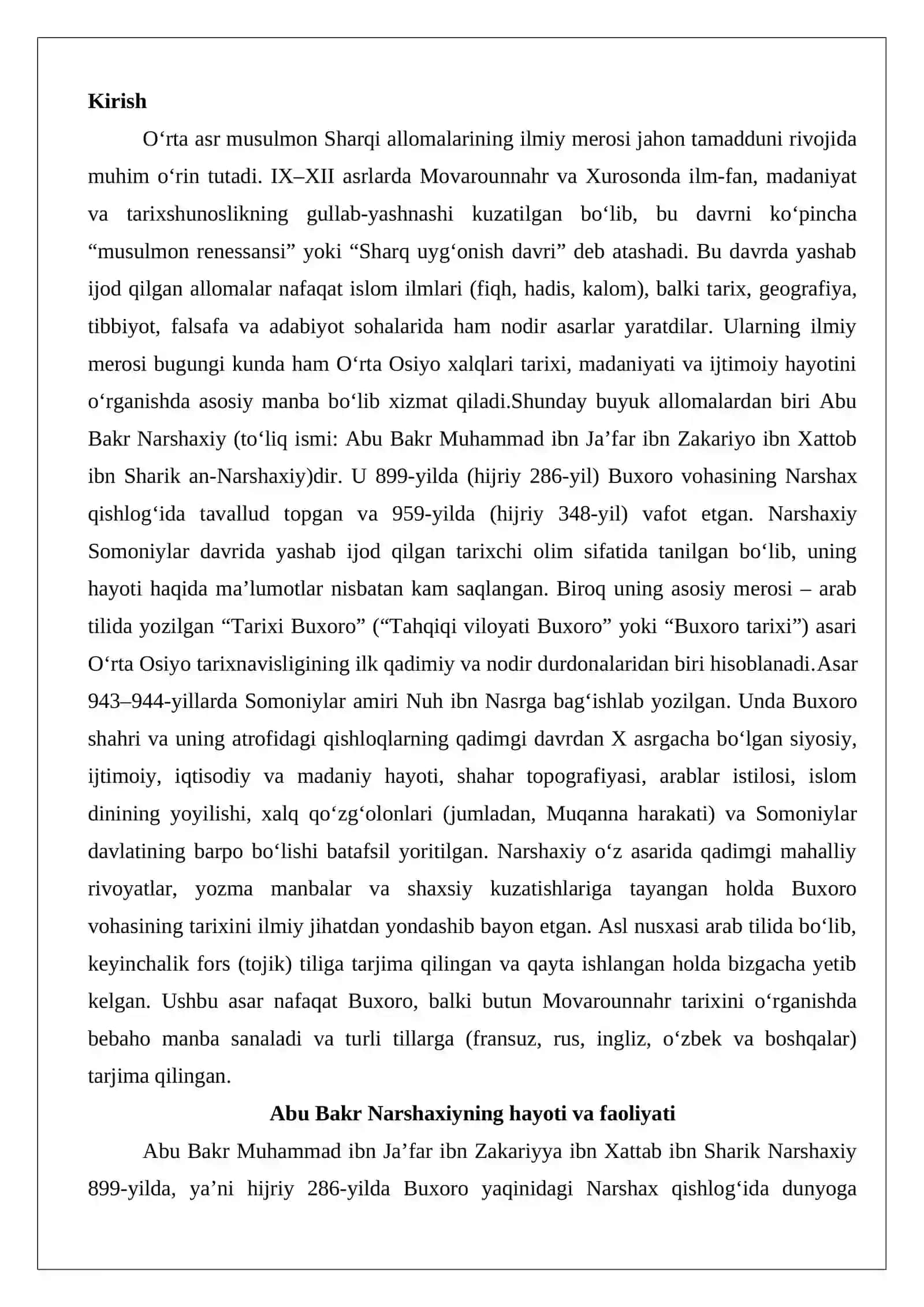 Abu Bakr Narshaxiyning hayoti va faoliyati 2