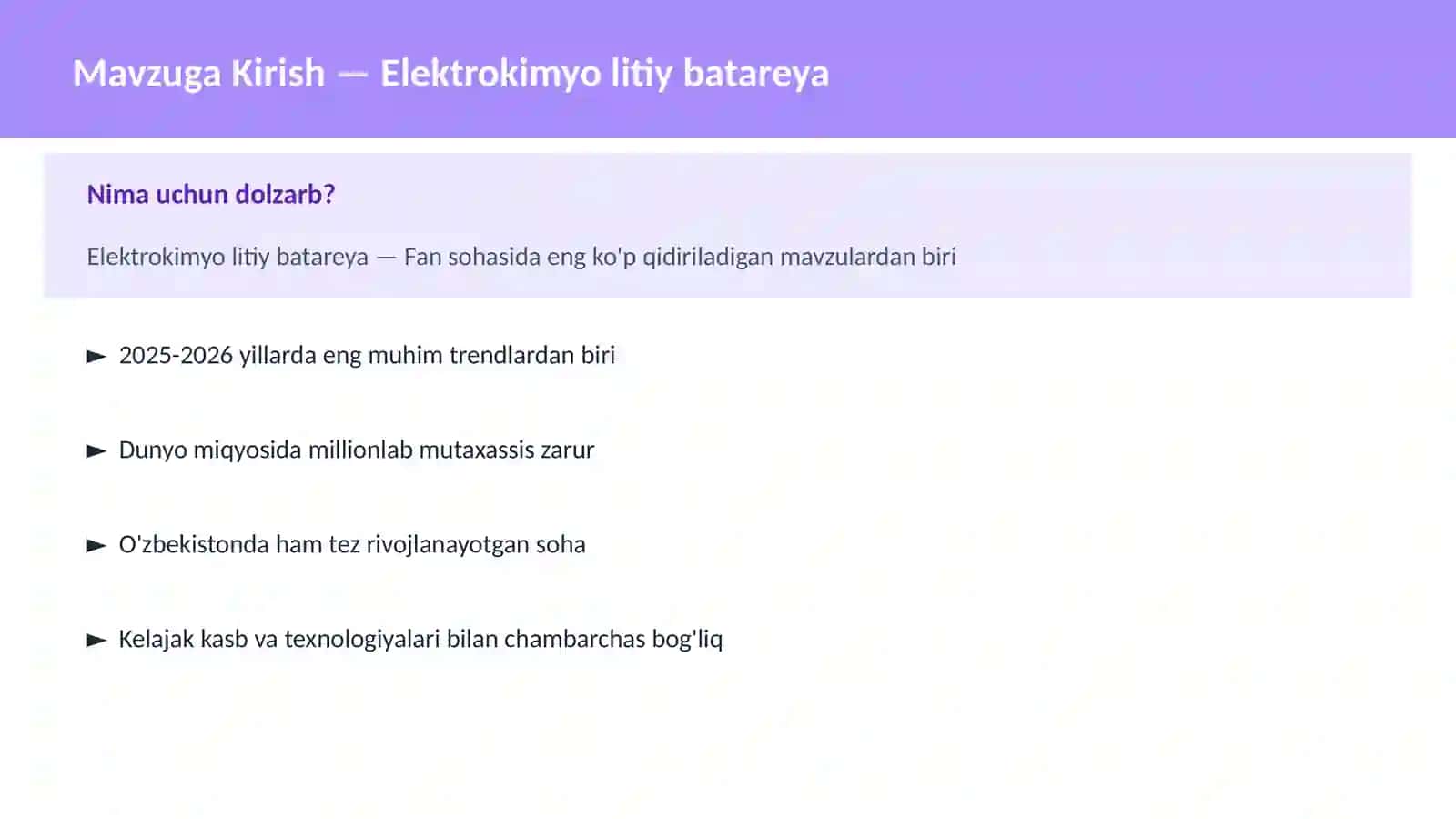Elektrokimyo litiy batareya 2