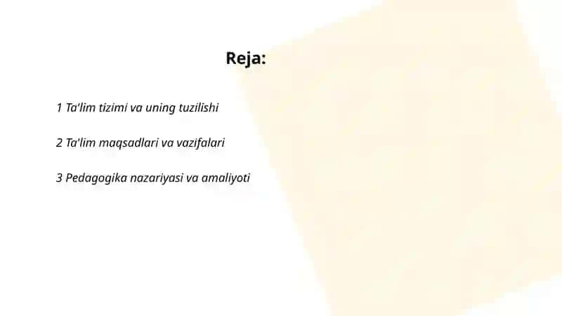 Ta'lim tizimi va uning tuzilishi 2