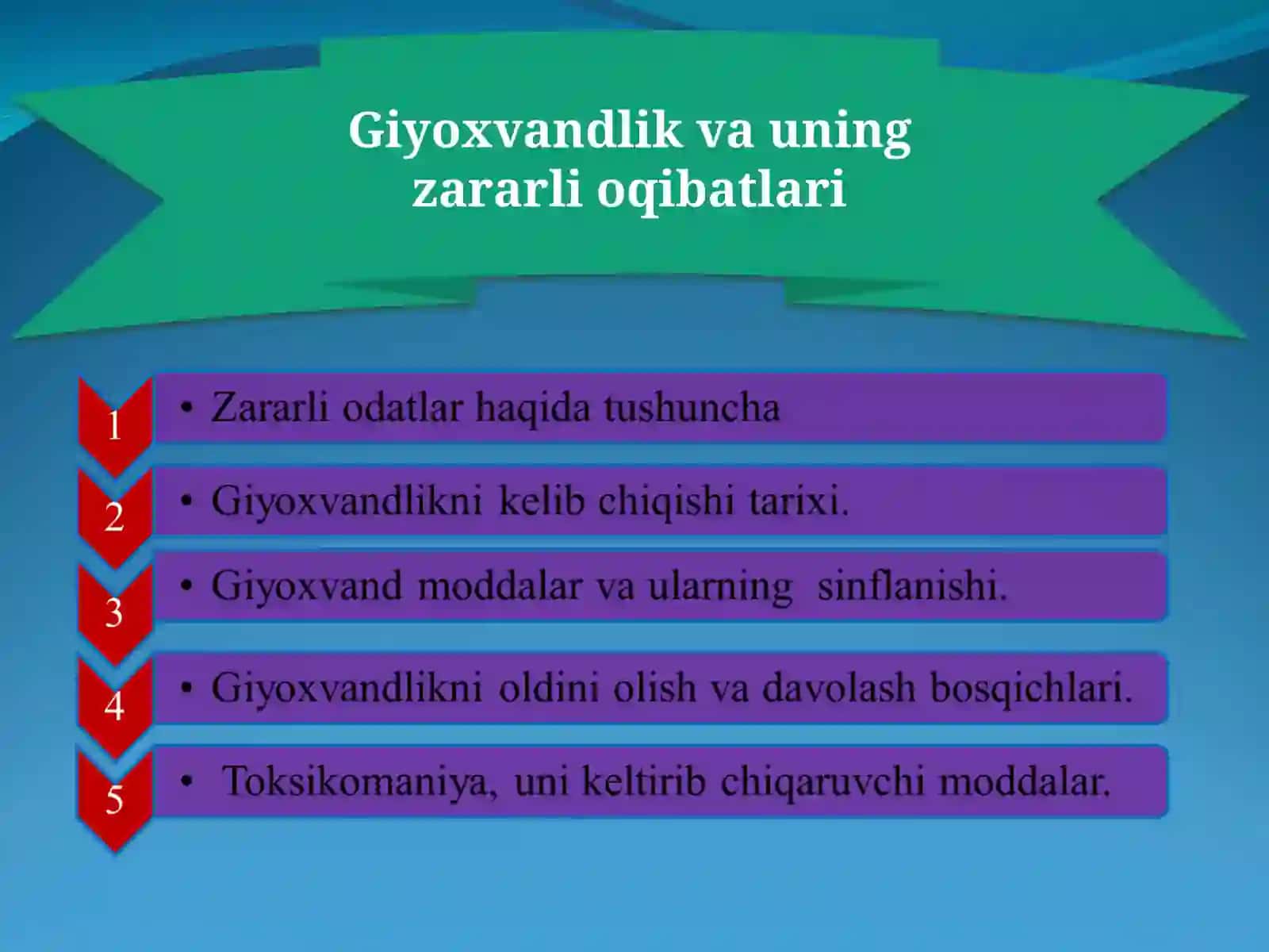 ZARARLI ODATLAR GIYOHVANDLIK VA TOKSIKOMANIYA. 2