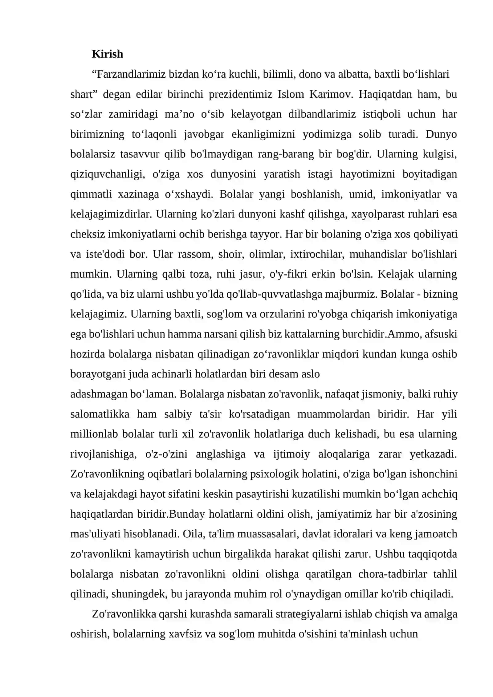 Bolalar zo‘ravonligini oldini olish chora-tadbirlari 2