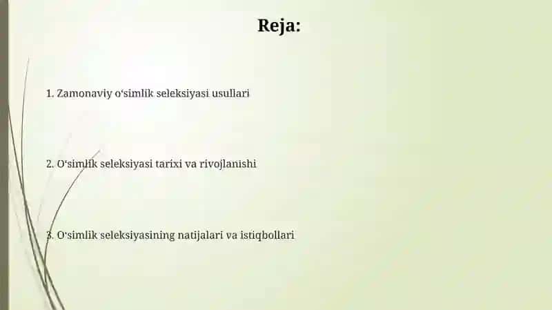 O'simliklar seleksiyasi 2