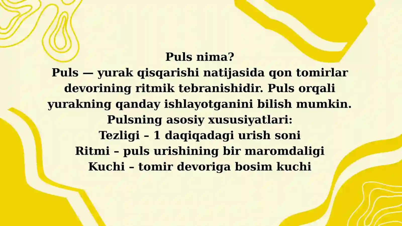 Puls va qon bosimi 2