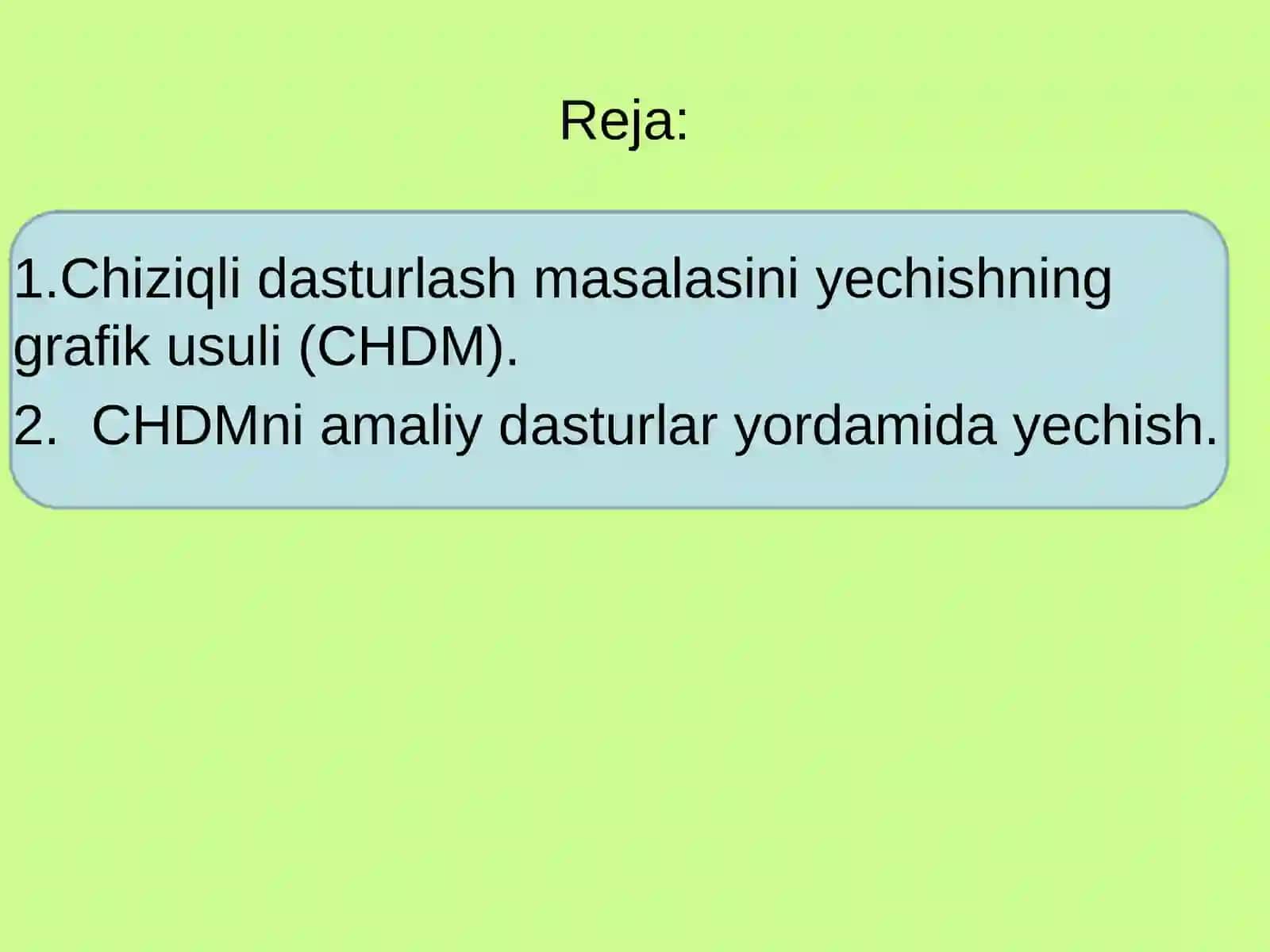 Chiziqli dasturlash masalasi 2