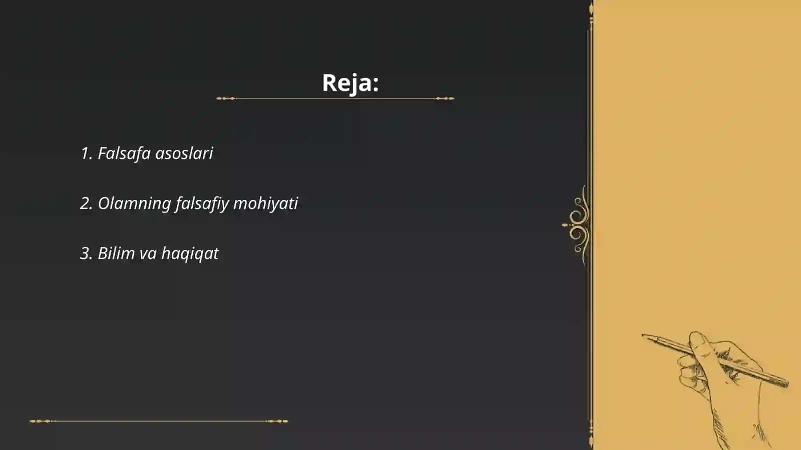 Falsafa fanigan kirish 2