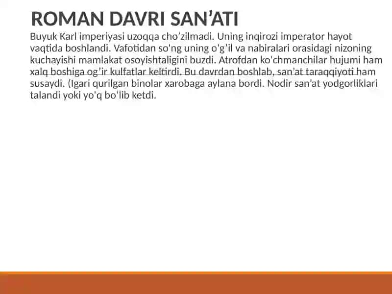 ROMAN DAVRI SAN’ATI 2
