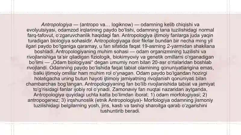 Antropologik davrlashtirish va xronologiya 2