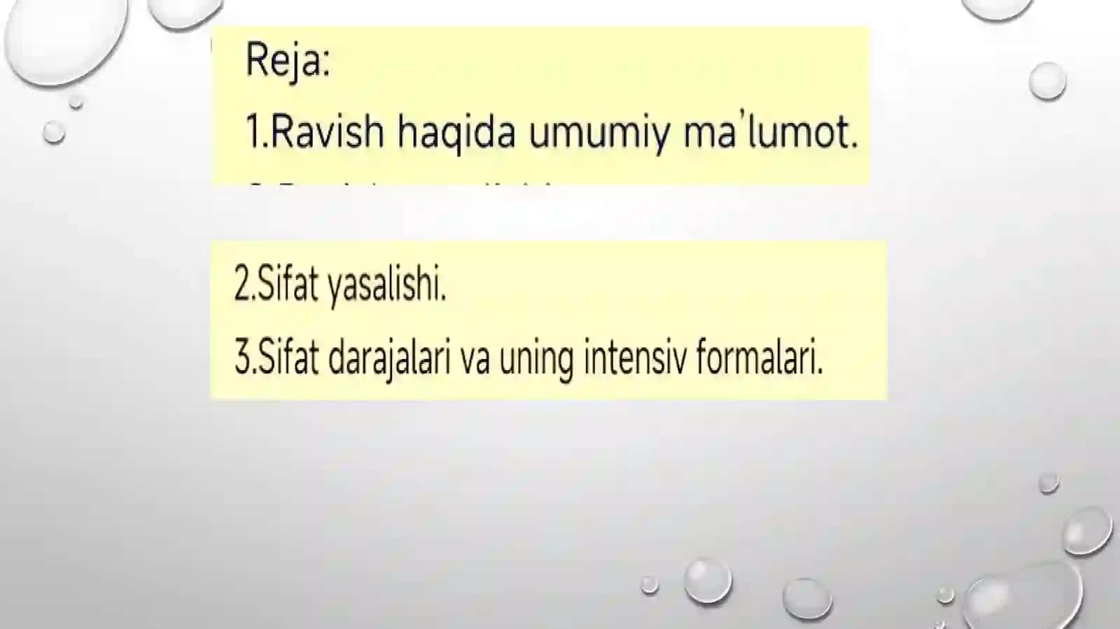 sifat va ravishlarda belgining ortiq yoki kamligini ifodalovchi shakllari 2