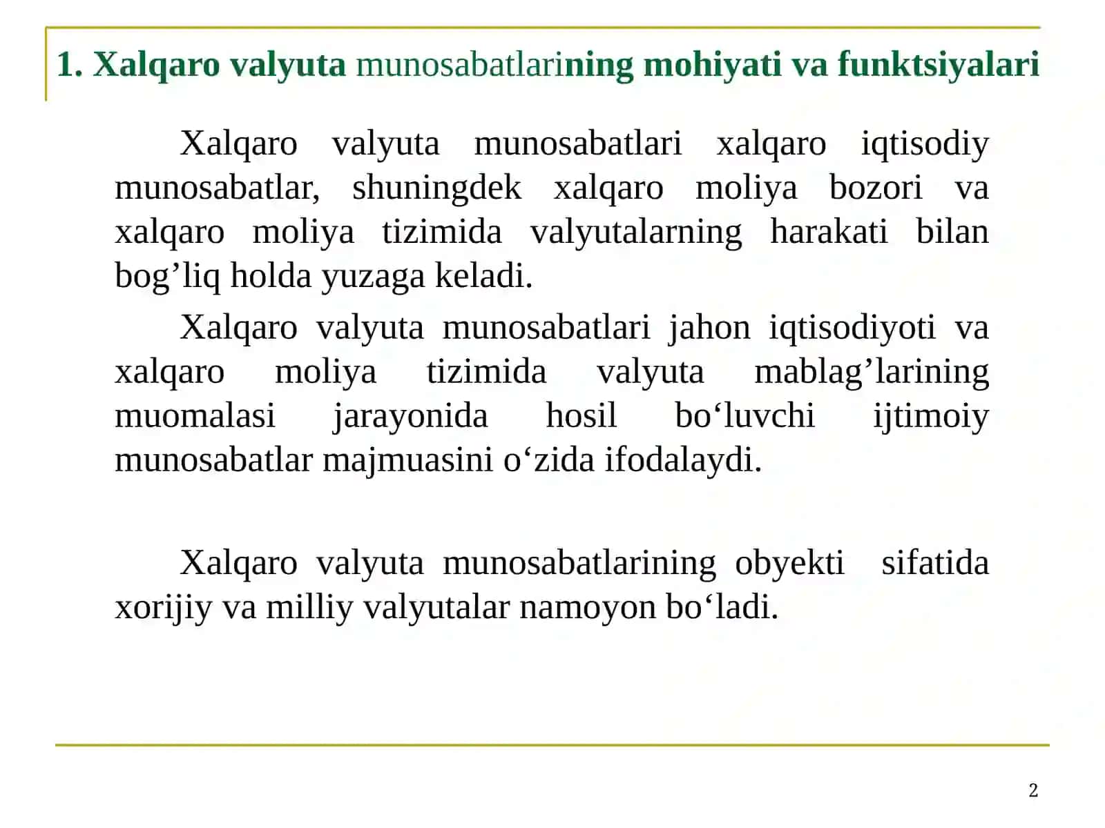 Xalqaro valyutamunosabatlari 2