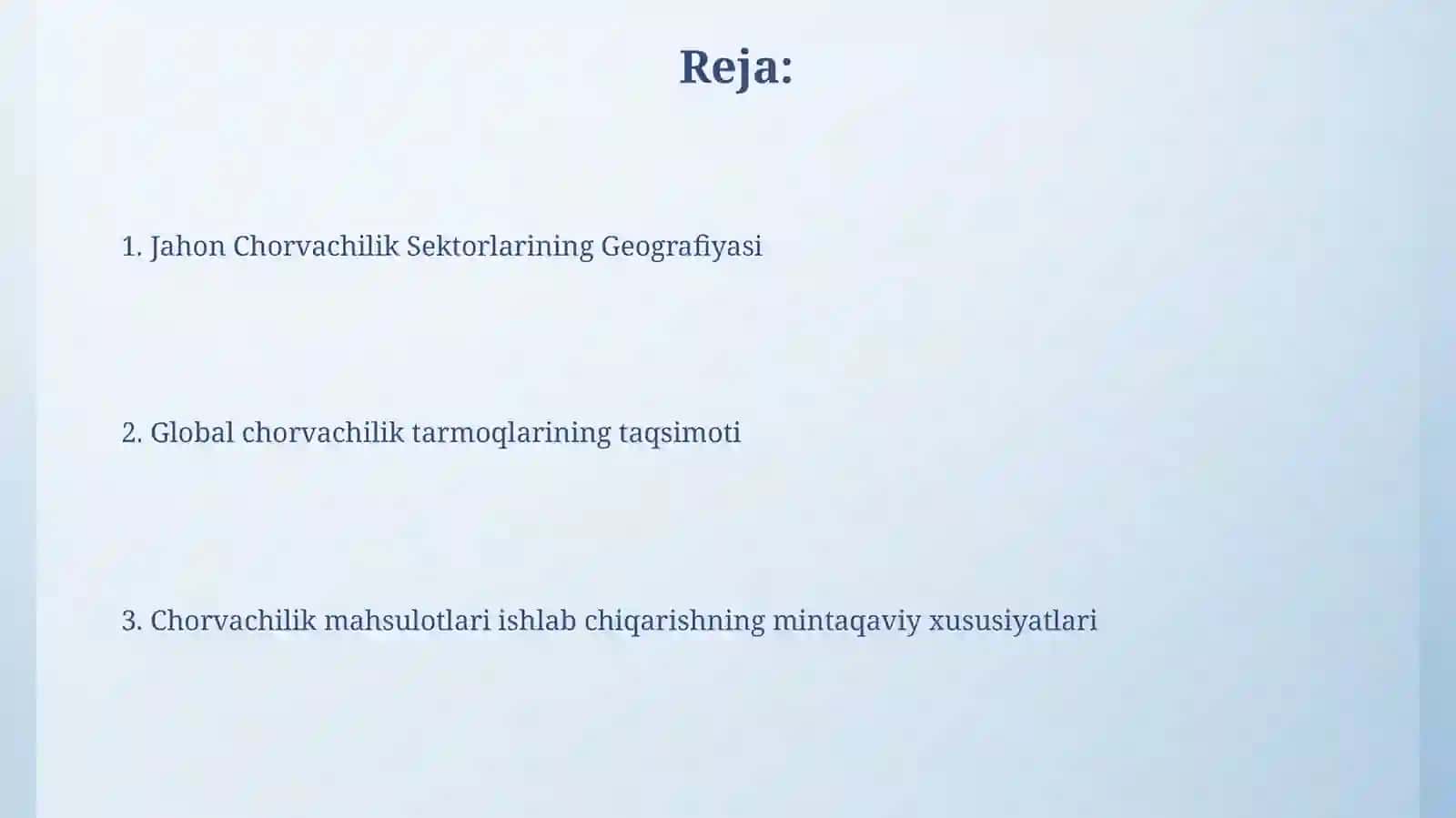 Jahon Chorvachilik Sektorlarining Geografiyasi 2