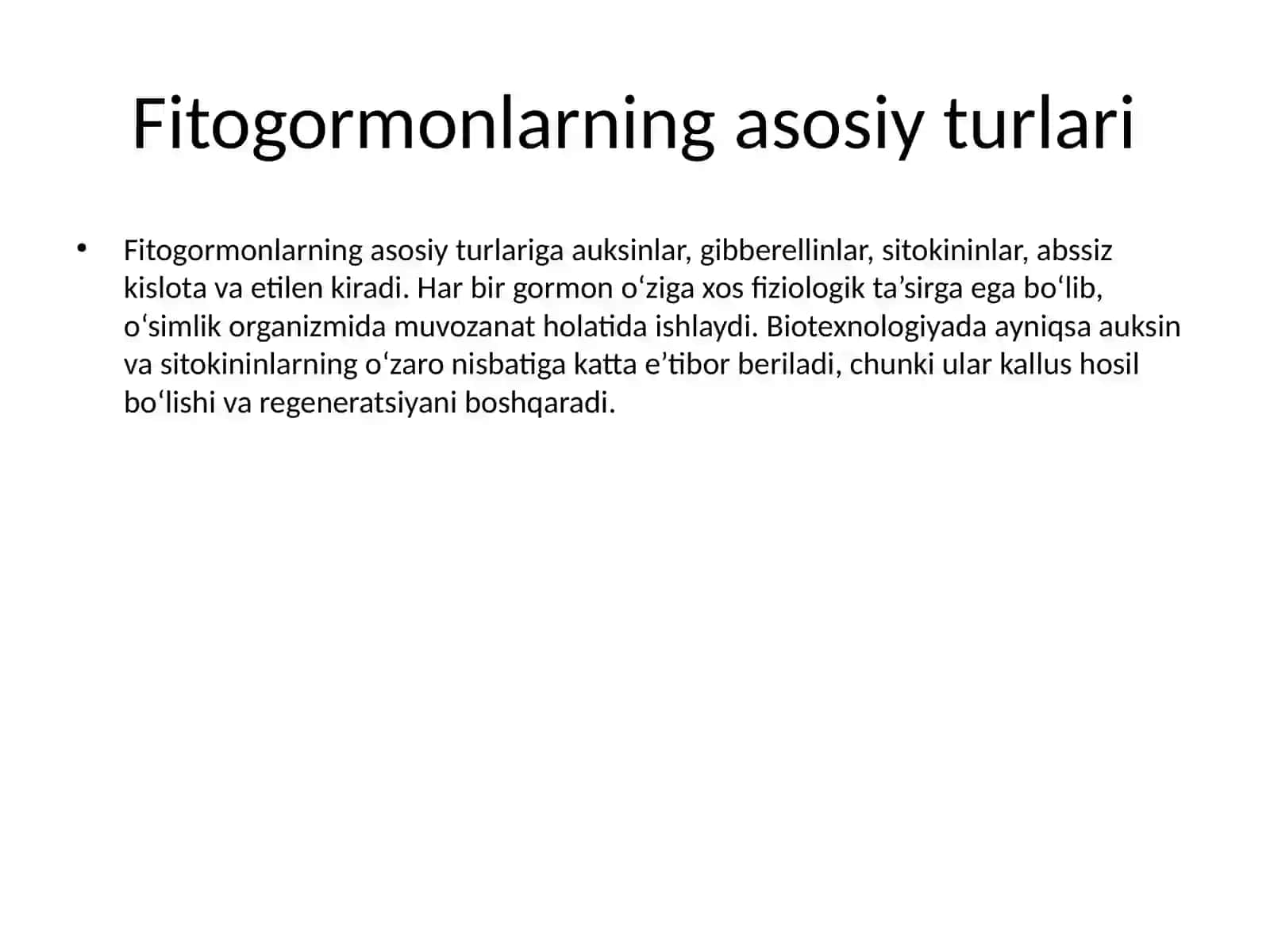 Fitogormonlar va ularning umumiy tavsifi 2