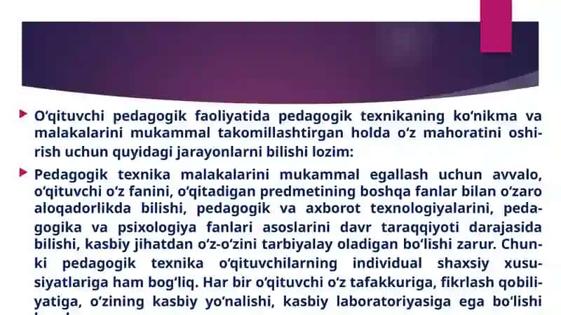 Oʻqituvchining pedagogik texnikasini shakllantirish yoʻllari 2