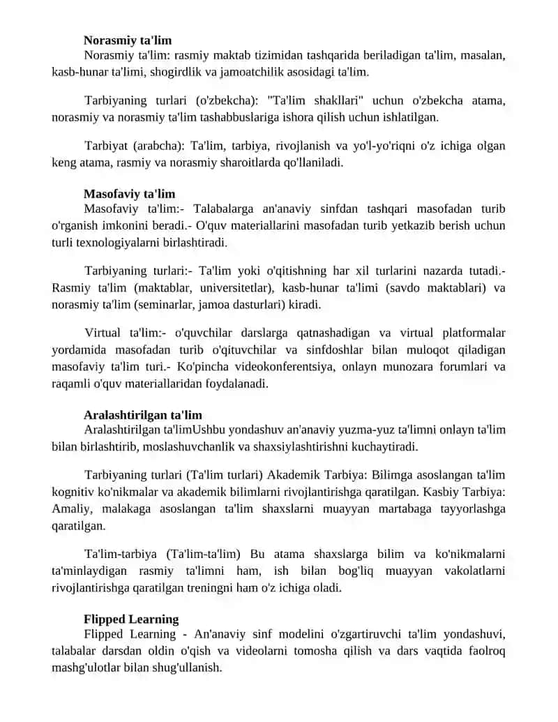 Tarbiyaning Turlari 2