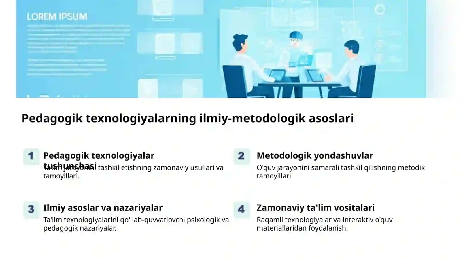 Pedagogik texnologiyalarning ilmiy asoslari 2