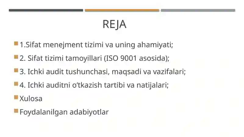 Sifat tizimi tamoyillari va ichki audit 2