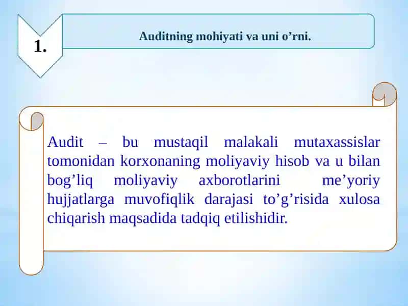 Auditning mohiyati va vazifalari 2