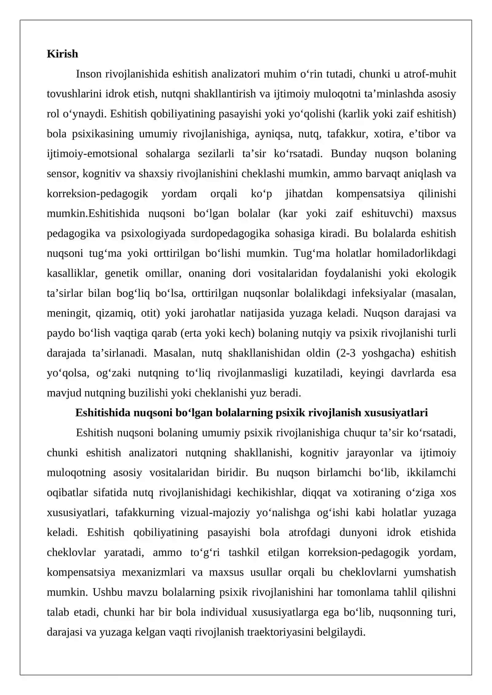 Eshitishida nuqsoni bo‘lgan bolalar psixik rivojlanishini tekshirish 2