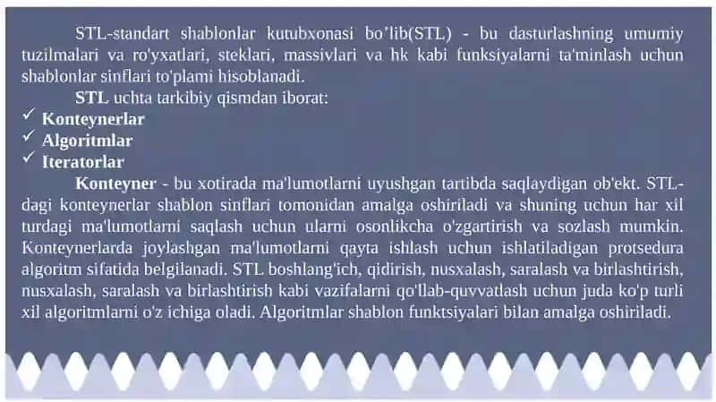 STL standart shablonlar kutubxona 2