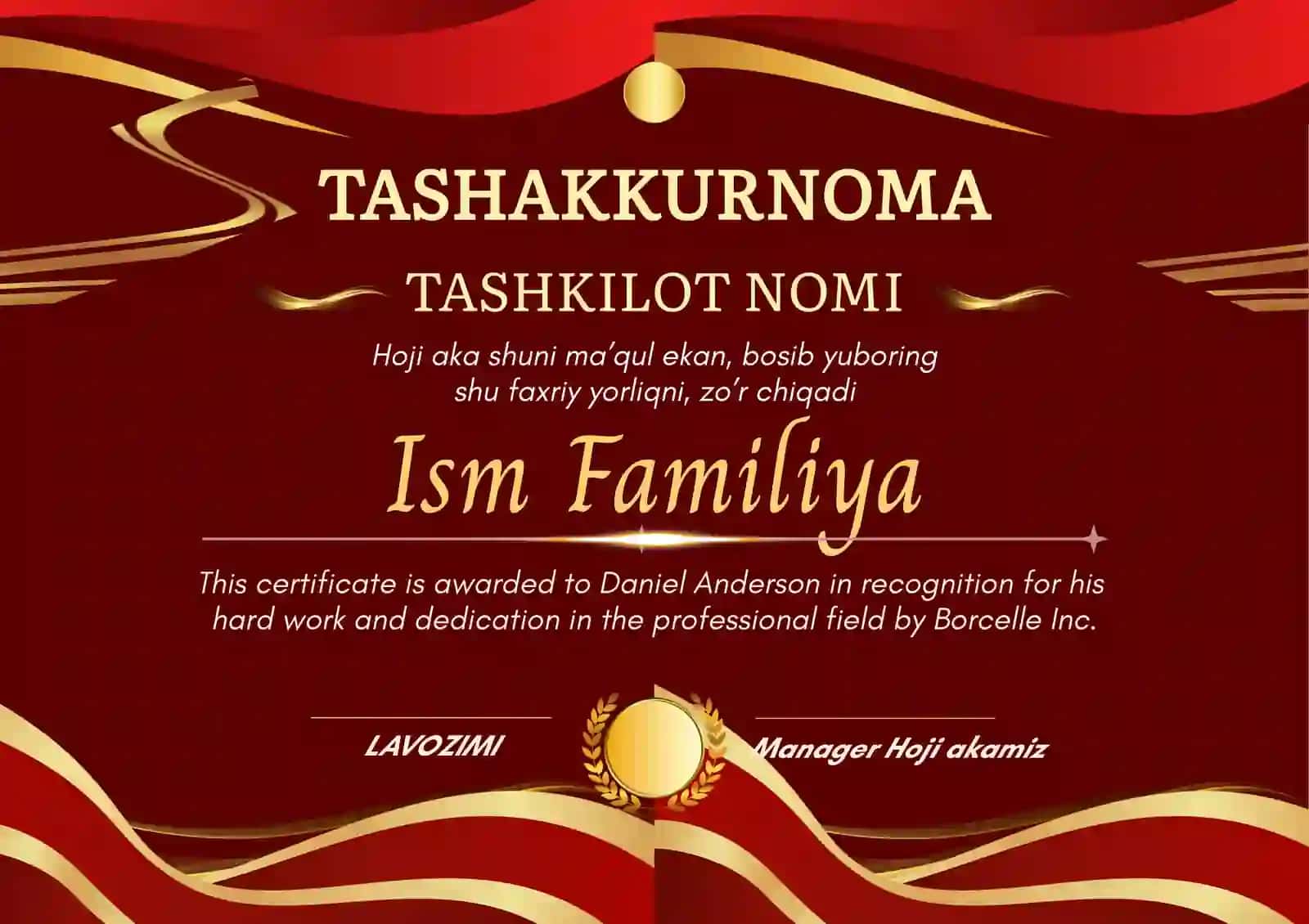 TASHAKKURNOMA 2