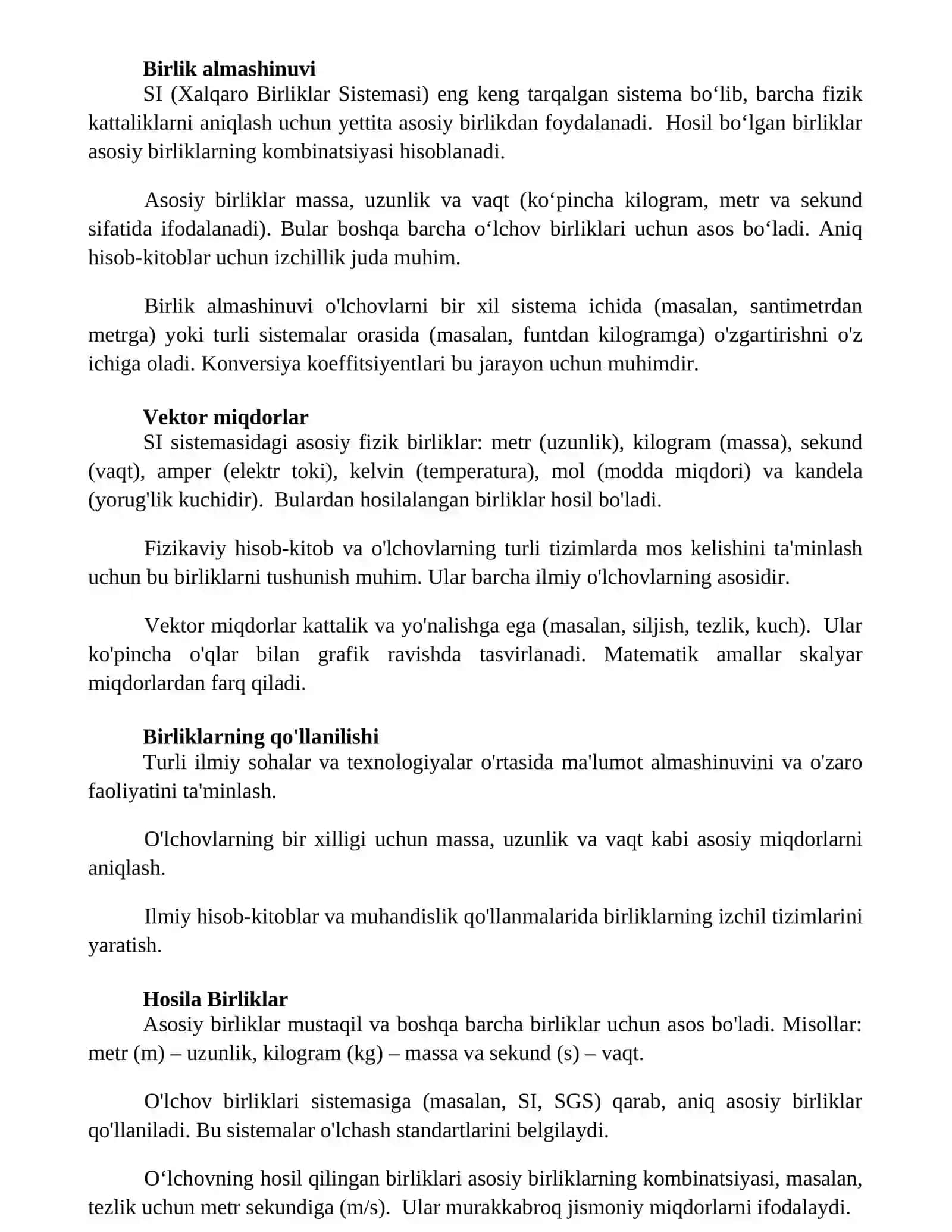 O'lchovli tahlil 2