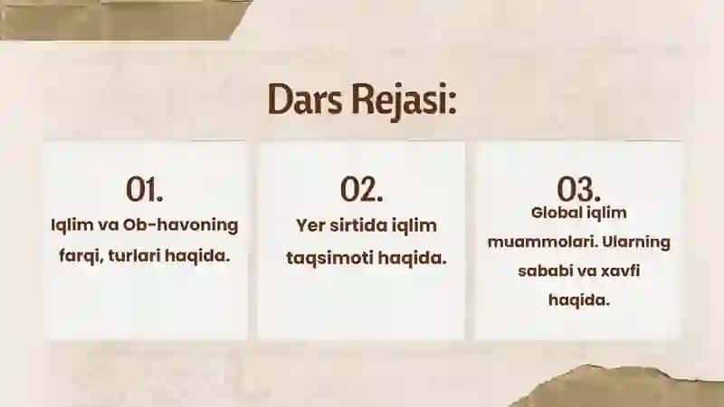Ob-havo va iqlim mavzusida taqdimot. 2