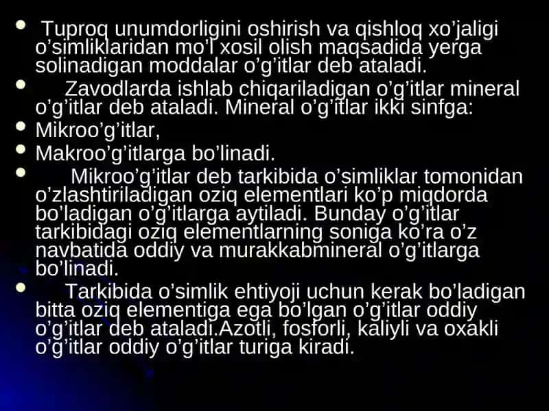 Mineral o’g’itlar tavsifi 2